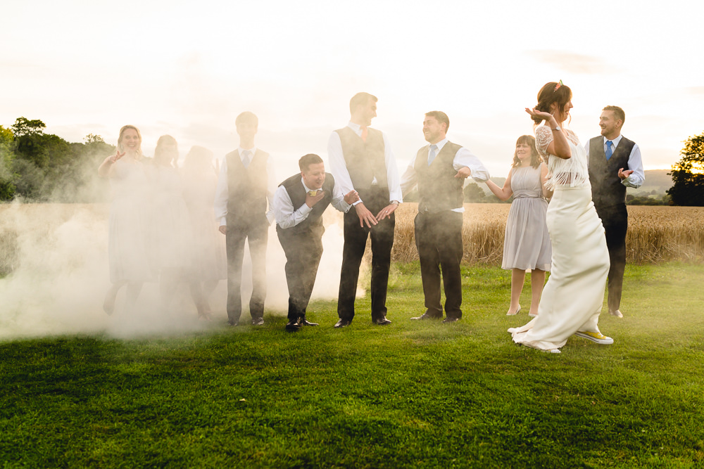 Smoke Bomb Photos Portraits Photographs Birtsmorton Court Wedding The Dignums
