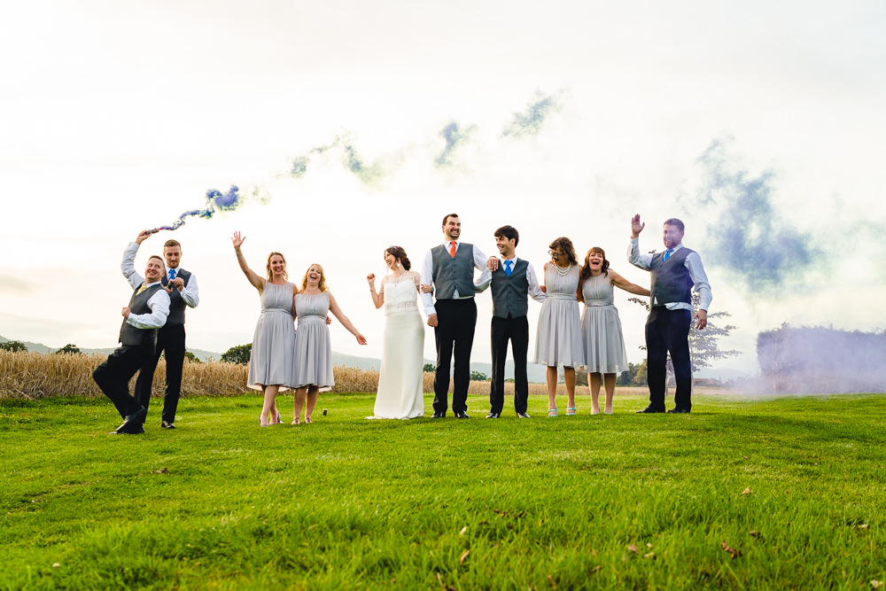 Smoke Bomb Photos Portraits Photographs Birtsmorton Court Wedding The Dignums