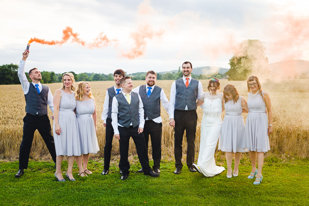 Birtsmorton Court Wedding The Dignums Smoke Bomb Photos Portraits Photographs