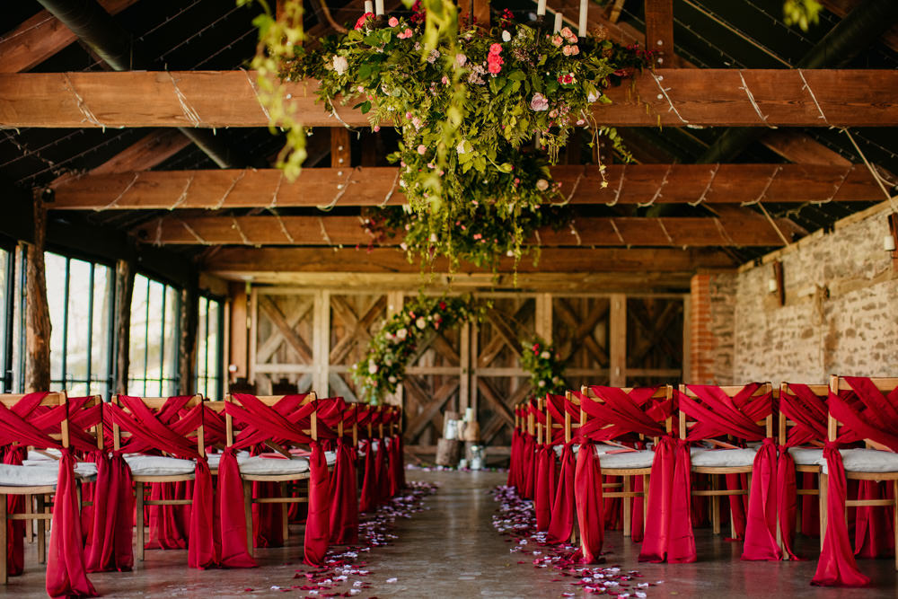 Chair Sashes Covers Backs Burgundy Barn Wedding Jarek Lepak