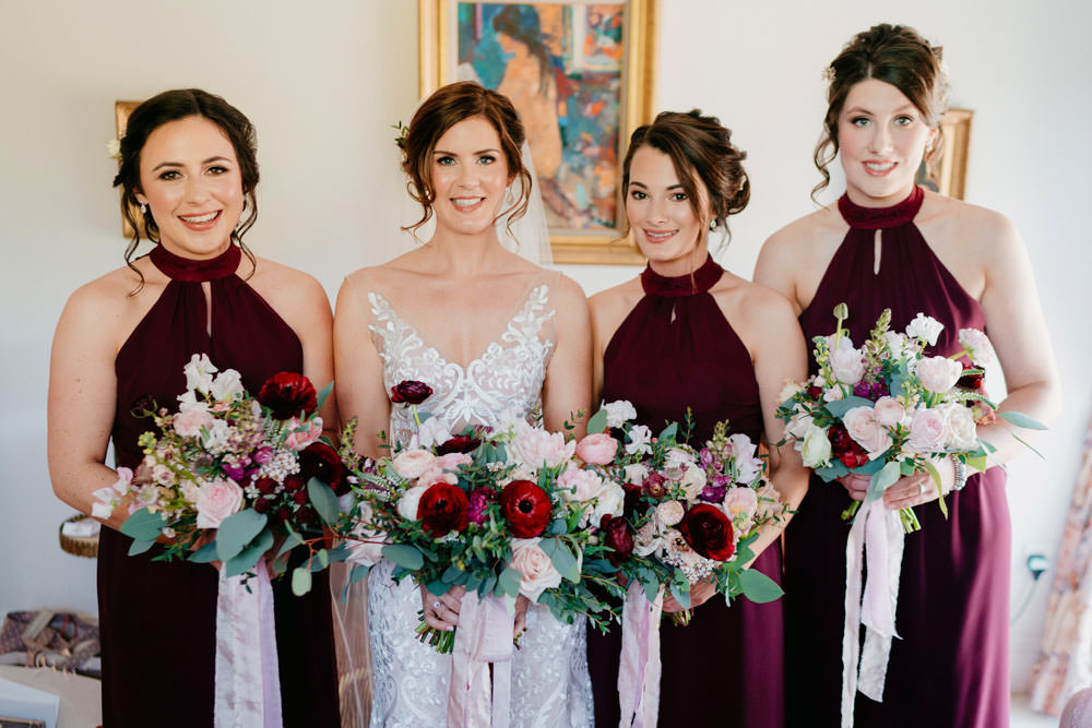 Bridesmaids Bridesmaid Dress Dresses Bouquets Burgundy Barn Wedding Jarek Lepak