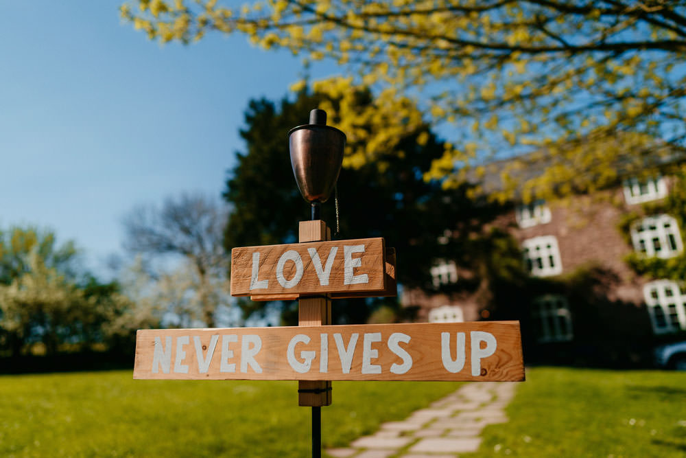 Wooden Sign Love Quote Signs Signage Burgundy Barn Wedding Jarek Lepak