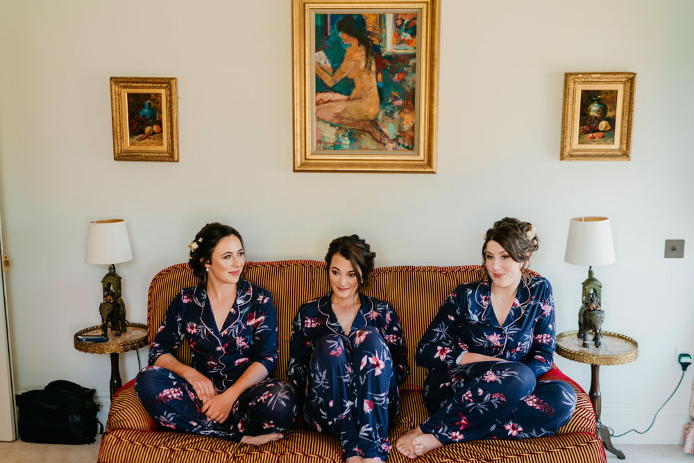 Bride Bridal Bridesmaids Dressing Gowns Robes Burgundy Barn Wedding Jarek Lepak