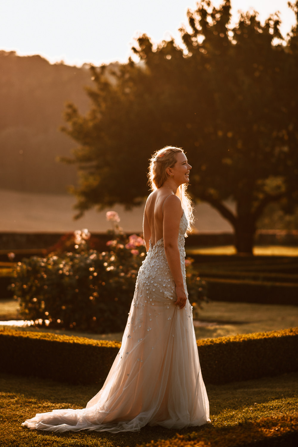 Bride Bridal Dress Gown Alexandra Grecco Split Straps Chateau de Lacoste Wedding The Shannons Photography