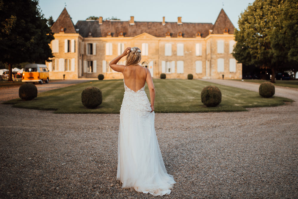 Bride Bridal Dress Gown Alexandra Grecco Split Straps Chateau de Lacoste Wedding The Shannons Photography