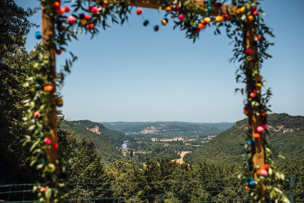 Flower Arch Ceremony Aisle Backdrop Chateau de Lacoste Wedding The Shannons Photography