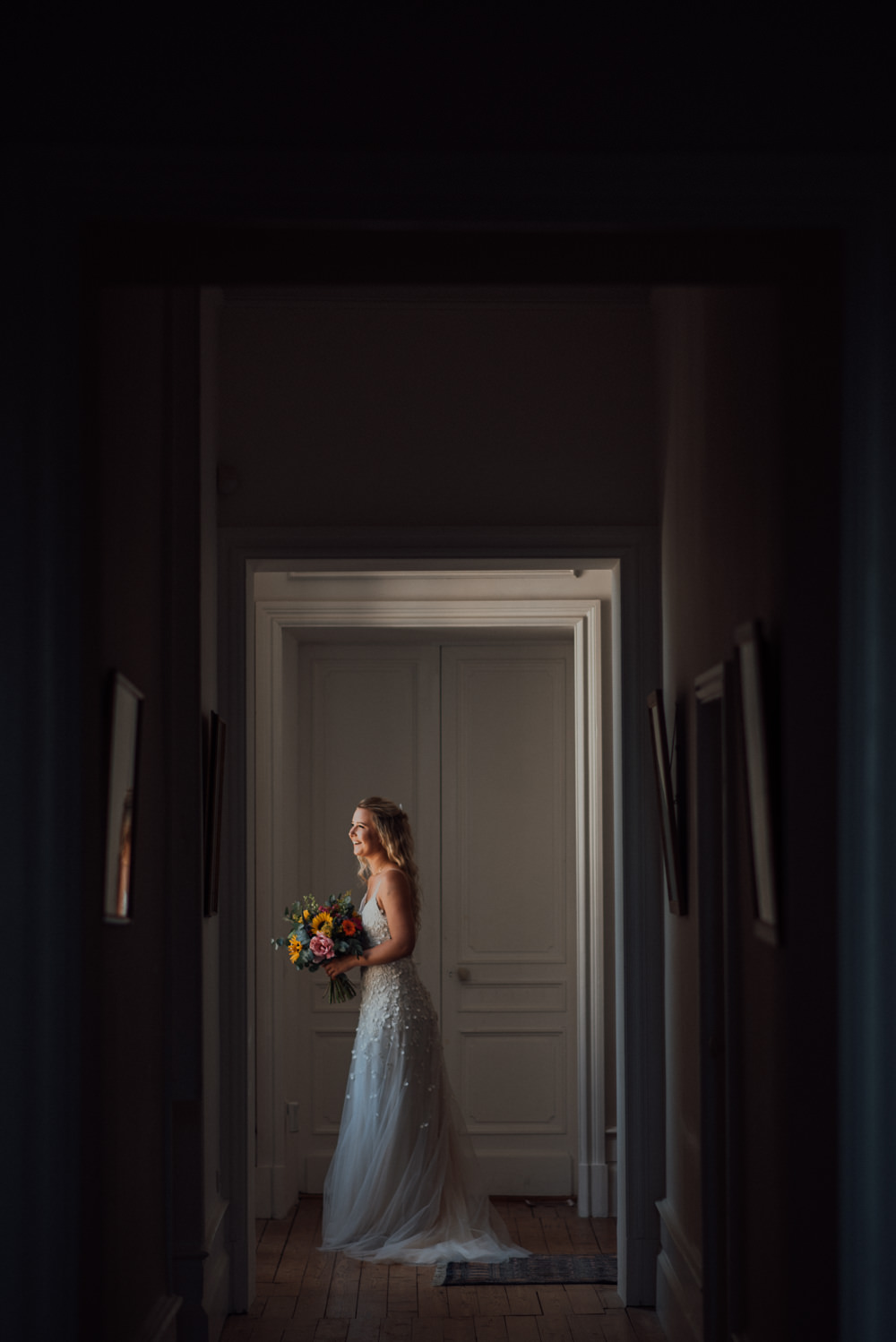 Bride Bridal Dress Gown Alexandra Grecco Split Straps Chateau de Lacoste Wedding The Shannons Photography