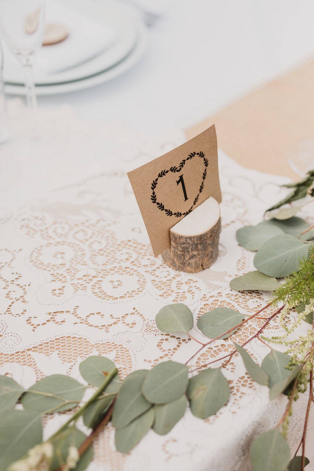 Log Slice Table Number Clear Marquee Wedding Sarah Brookes Photography