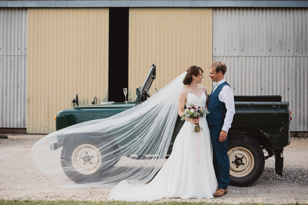 Tranport Land Rover Clear Marquee Wedding Sarah Brookes Photography