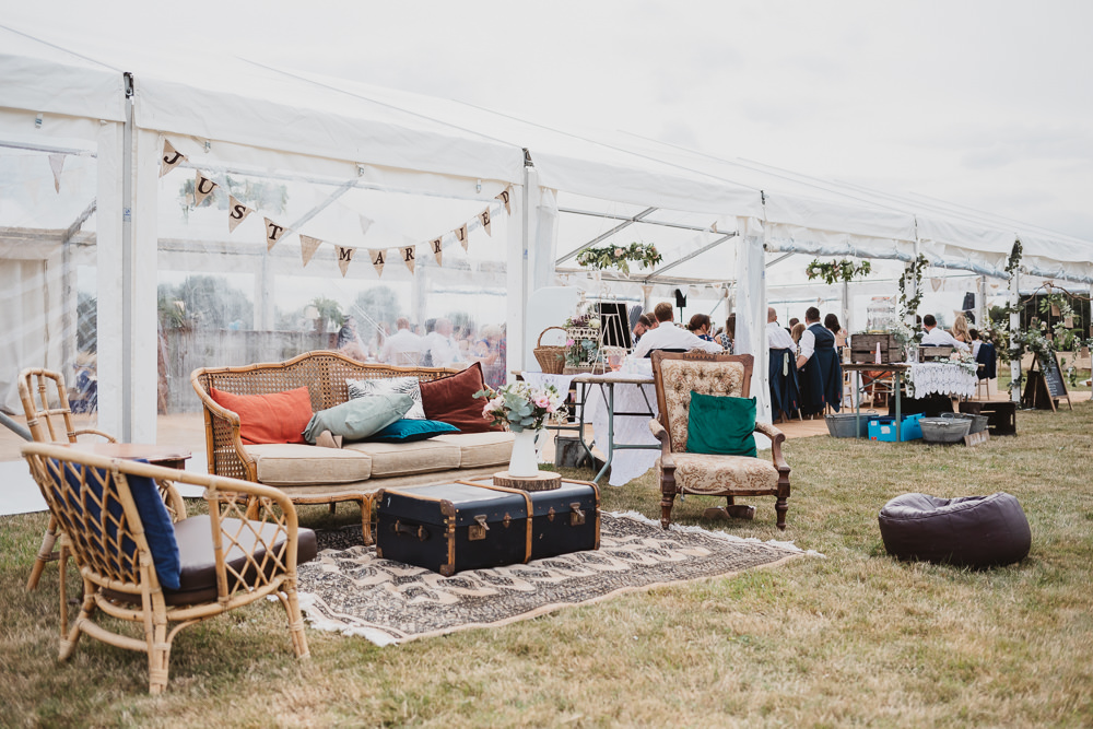 Outdoor Seating Area Sofa Clear Marquee Wedding Sarah Brookes Photography