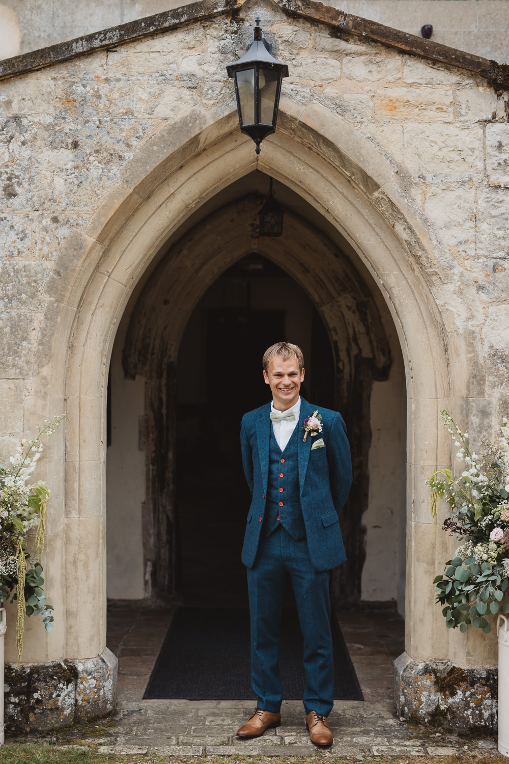 Groom Groomsmen Suits Navy Tweed Bow Tie Clear Marquee Wedding Sarah Brookes Photography