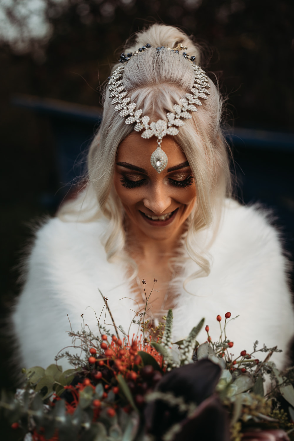 Bride Bridal Make Up Hair Accessory Cooling Castle Barn Wedding Thyme Lane Photography