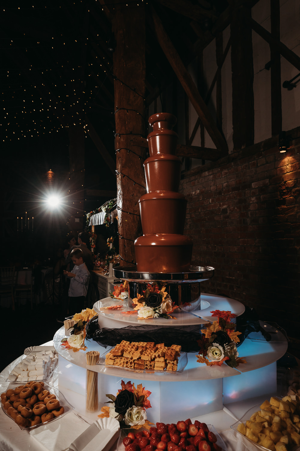 Chocolate Fountain Cooling Castle Barn Wedding Thyme Lane Photography