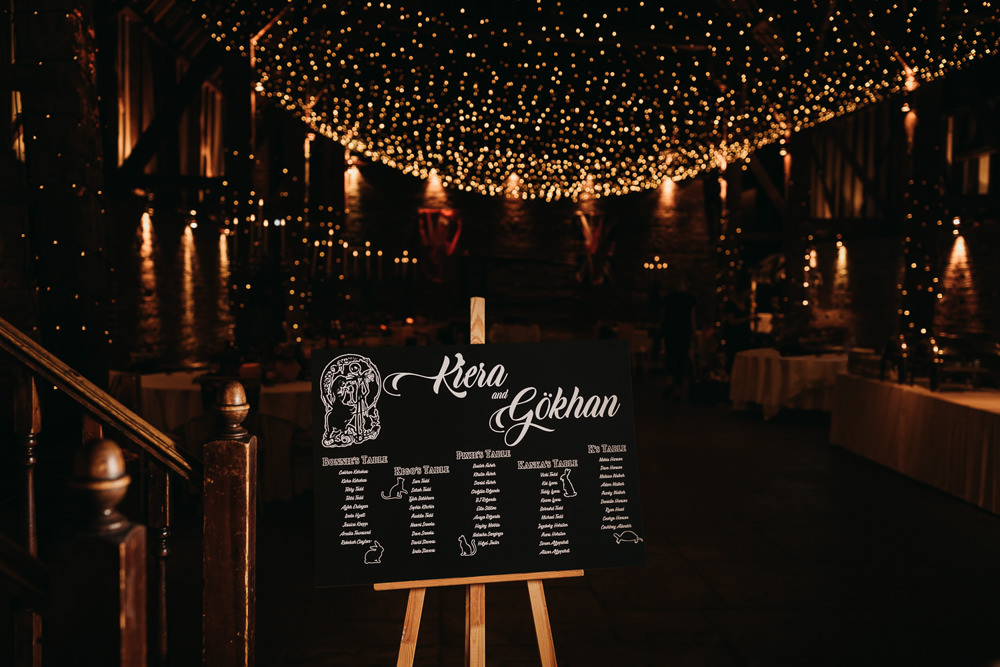 Black Seating Plan Table Chart Calligraphy Cooling Castle Barn Wedding Thyme Lane Photography