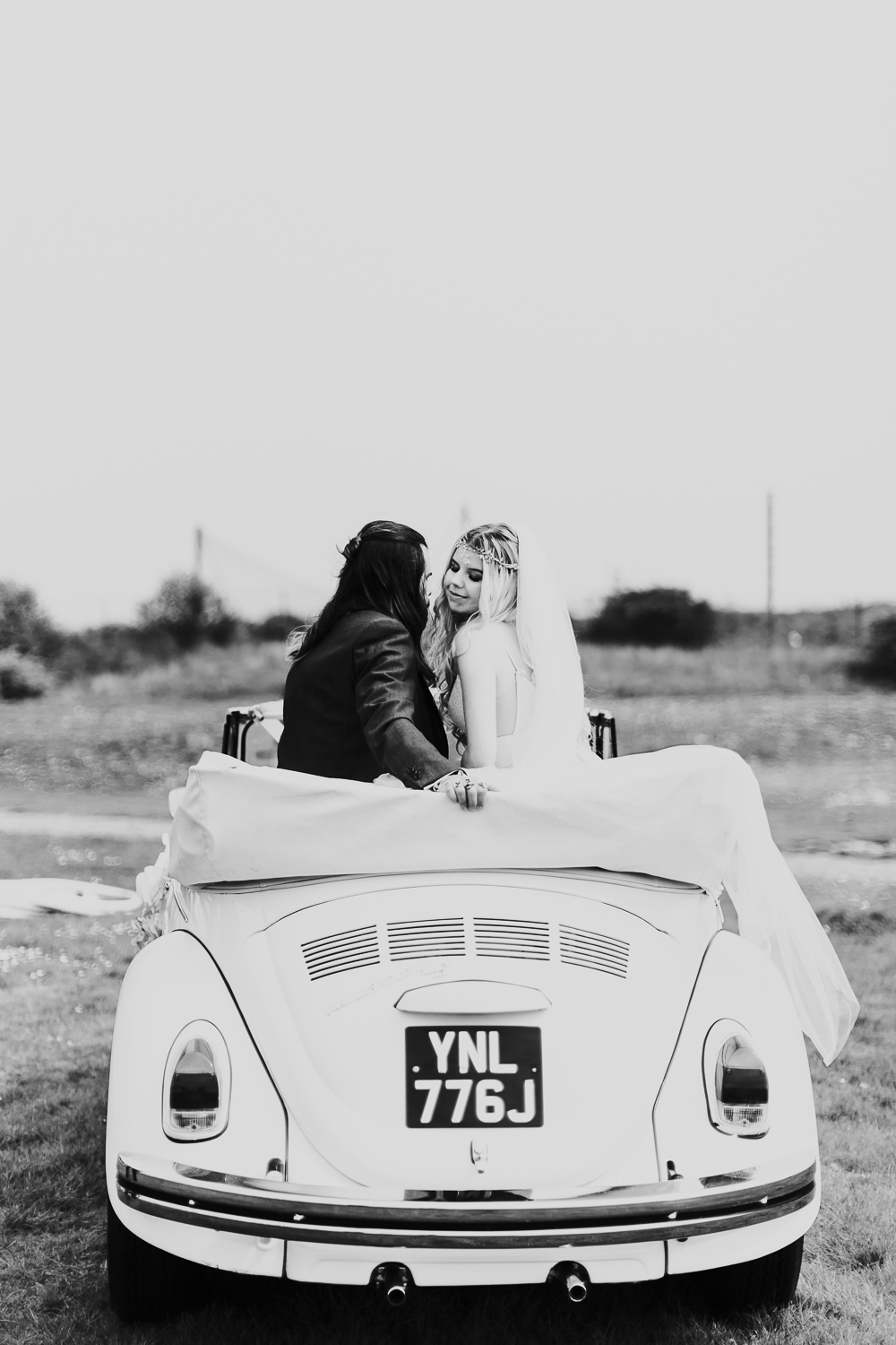 VW Beetle Car Transport Coral Peach Wedding Ideas Courtney Dee Photography