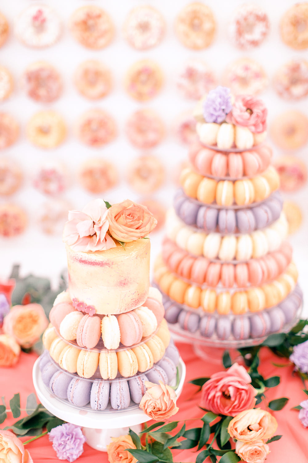 Macaron Tower Cake Pastel Coral Peach Wedding Ideas Courtney Dee Photography