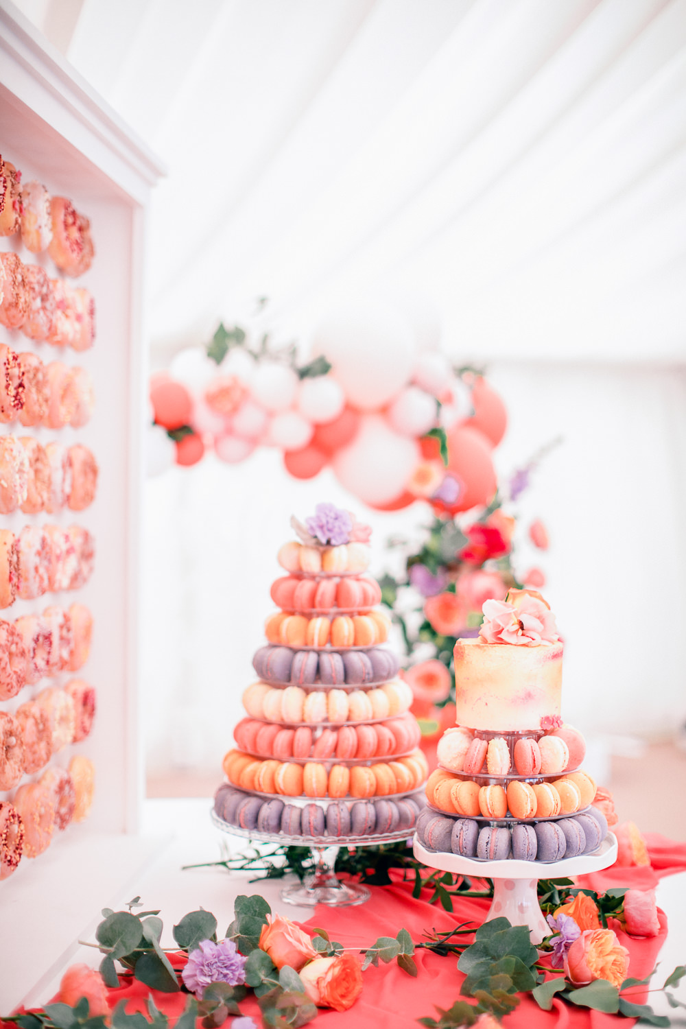 Macaron Tower Cake Pastel Coral Peach Wedding Ideas Courtney Dee Photography