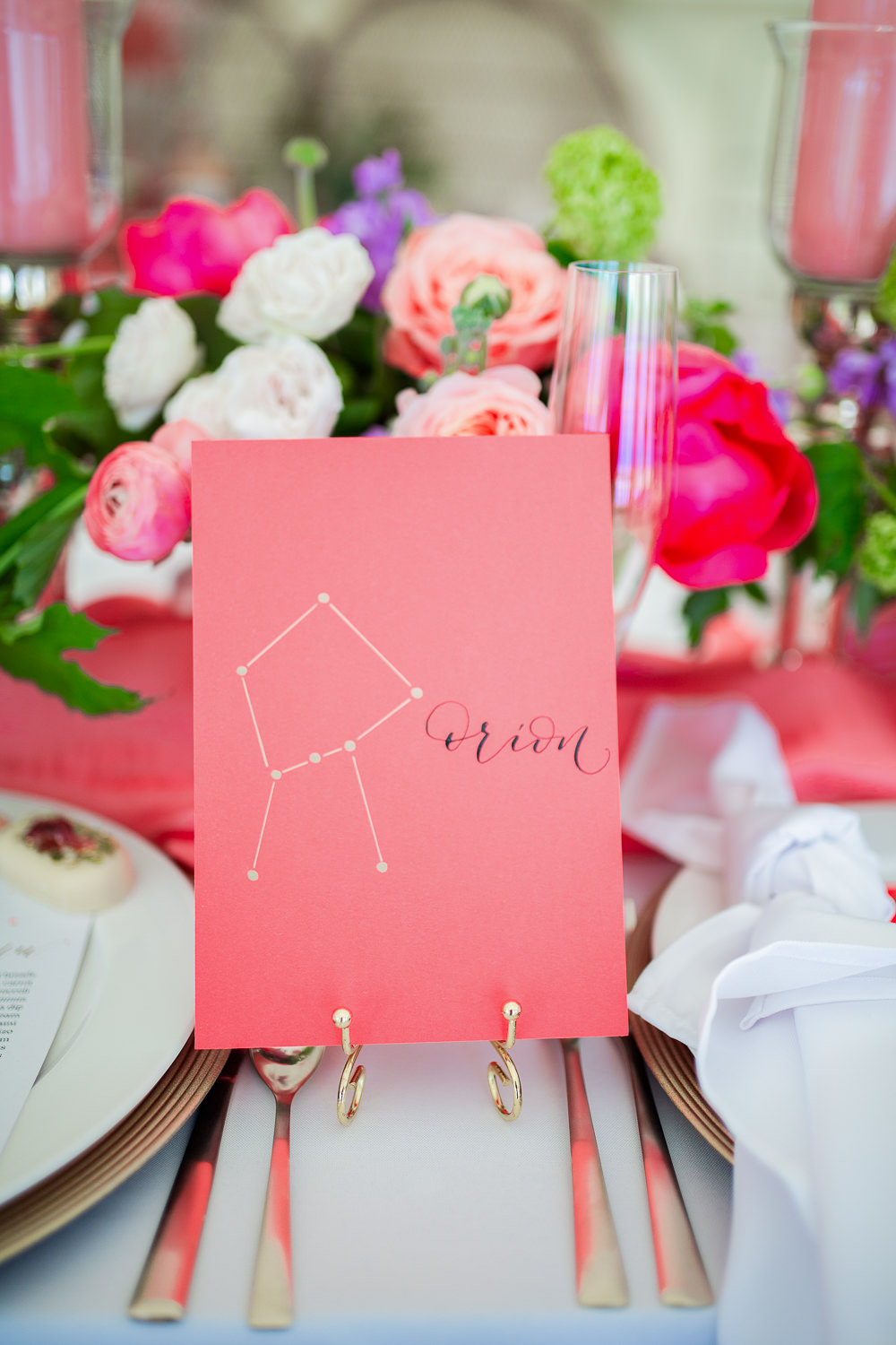 Constellation Table Name Coral Peach Wedding Ideas Courtney Dee Photography