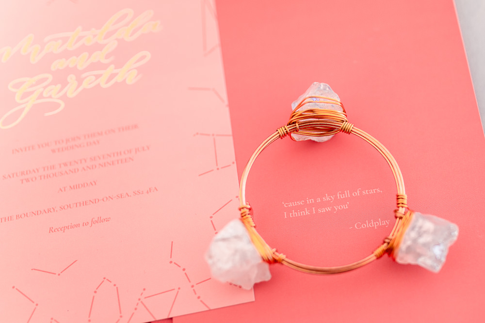 Crystal Bracelet Coral Peach Wedding Ideas Courtney Dee Photography
