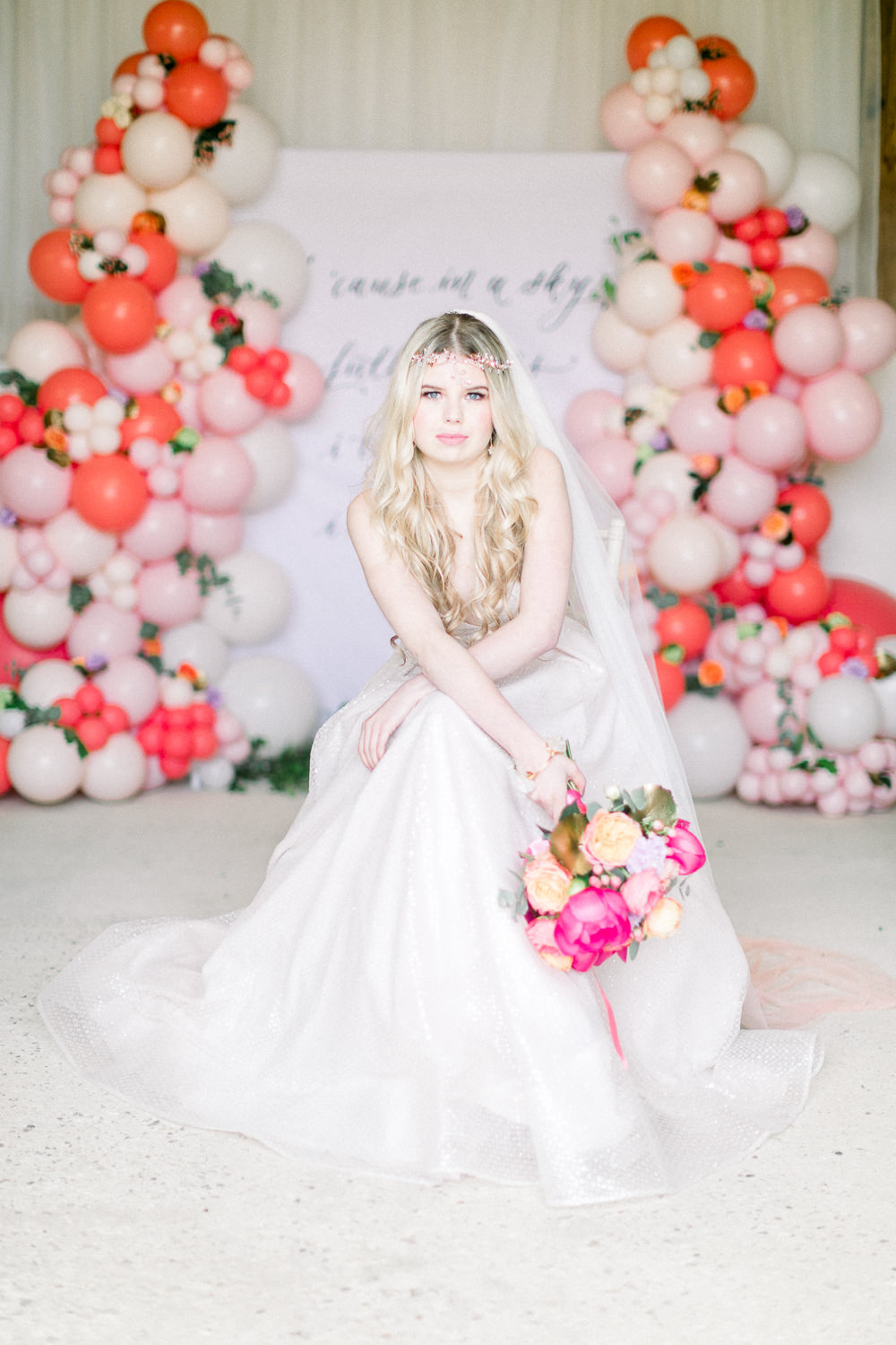 Bride Bridal Dress Gown W.too Britton Sparkly Straps Coral Peach Wedding Ideas Courtney Dee Photography