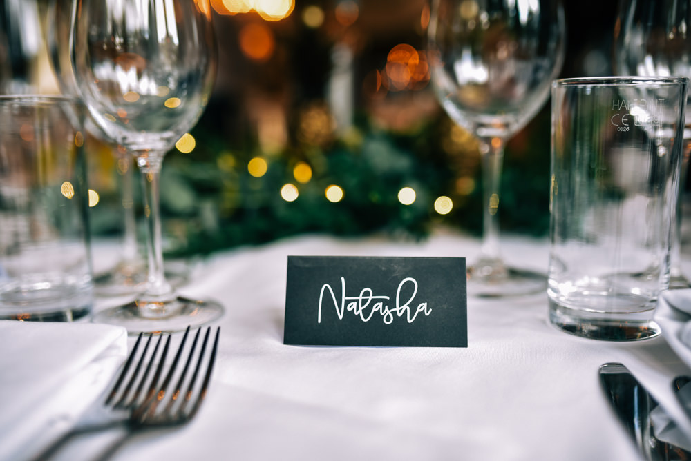 Black White Calligraphy Place Name Glazebrook House Wedding Harriet Bird Photography