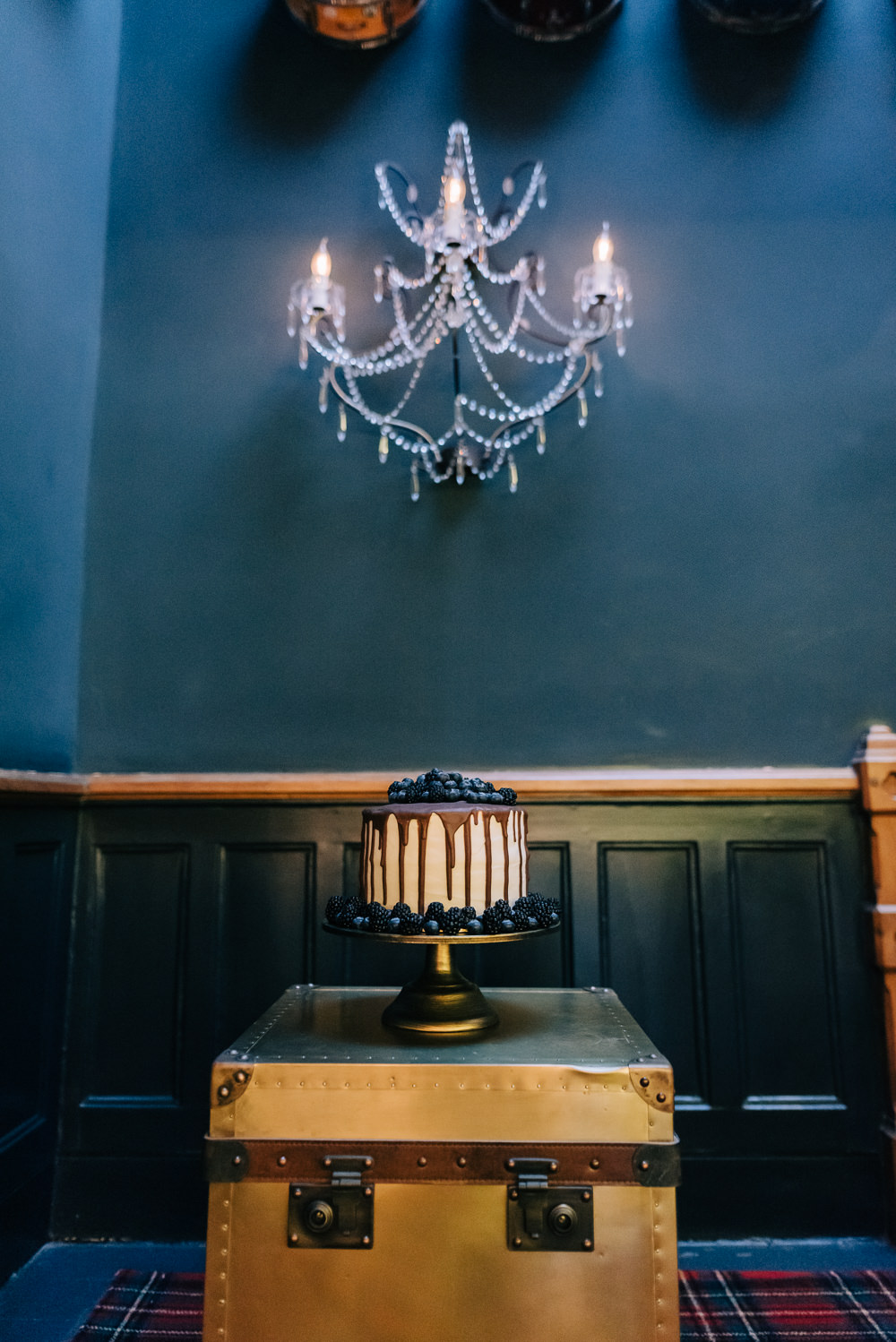 Drip Cake Blackberries Blueberries Glazebrook House Wedding Harriet Bird Photography