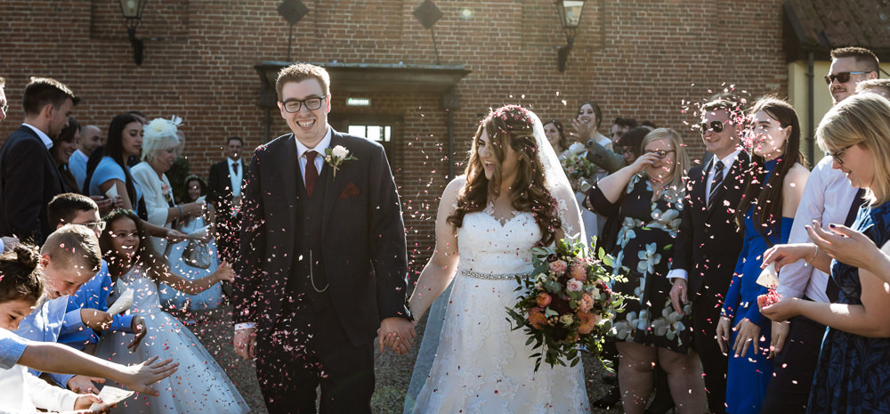 Confetti Throw Haughley Park Barn Wedding Him and Her Wedding Photography