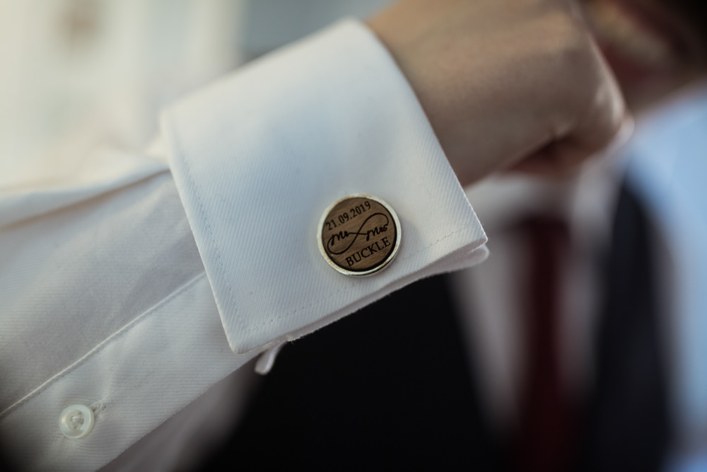 Groom Cufflinks Haughley Park Barn Wedding Him and Her Wedding Photography