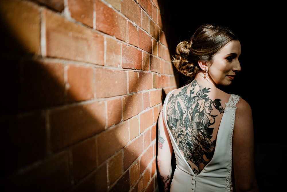 Bride Bridal Tattoos Indie Autumn Wedding Kazooieloki Photography
