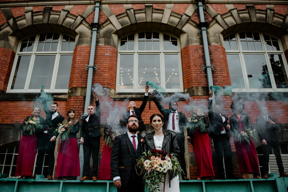 Smoke Bomb Portrait Photo Photos Group Indie Autumn Wedding Kazooieloki Photography