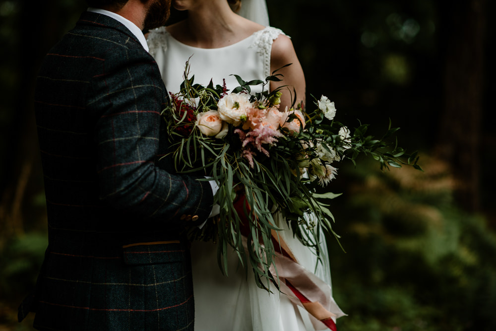 Bouquet Flowers Bride Bridal Greenery Foliage Blush Pink Rose Indie Autumn Wedding Kazooieloki Photography