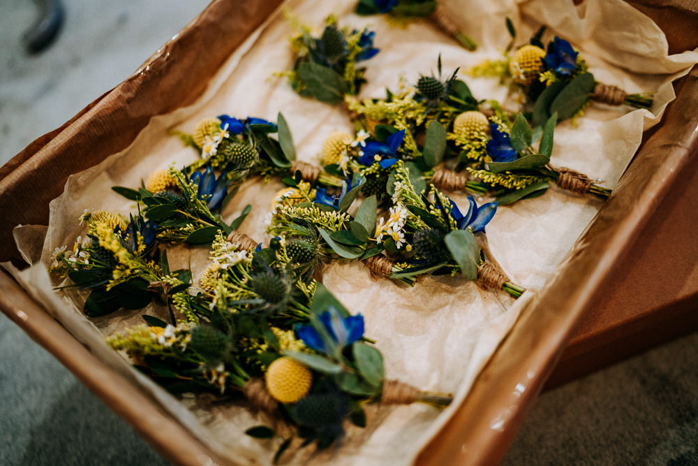 Buttonhole Flowers Individual Tipi Wedding Bridgwood Wedding Photography