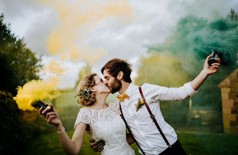 Individual Tipi Wedding Bridgwood Wedding Photography Smoke Bomb Photo Portraits