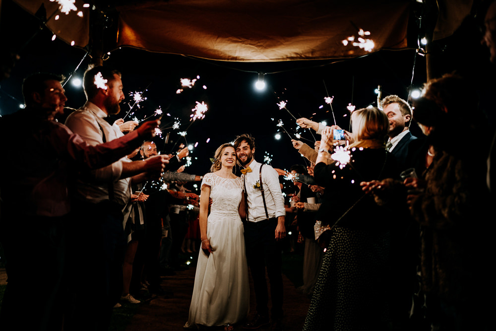 Sparkler Sparklers Send Off Exit Individual Tipi Wedding Bridgwood Wedding Photography