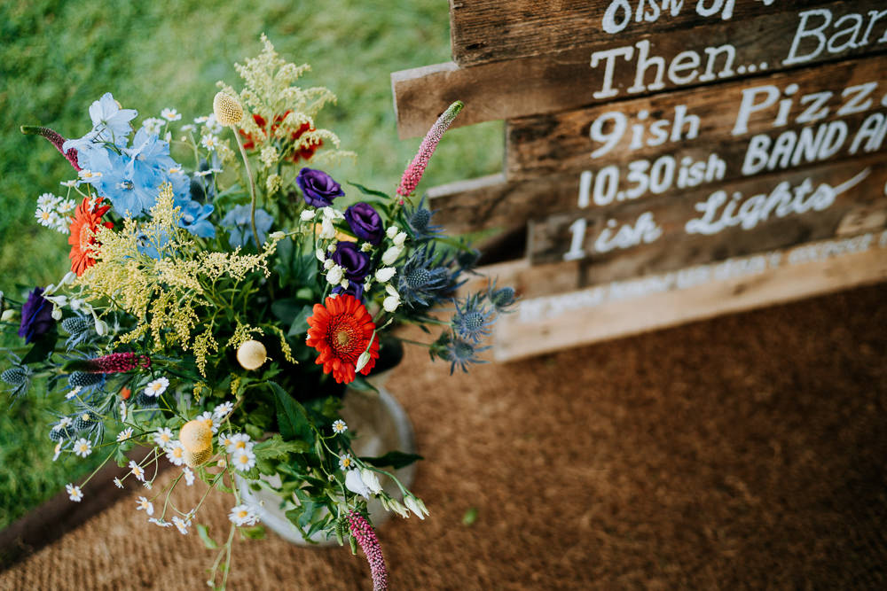 Colourful Wild Flowers Decor Individual Tipi Wedding Bridgwood Wedding Photography
