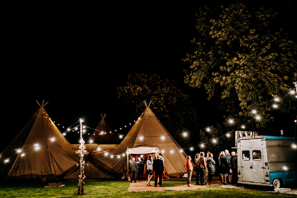 Rag Bunting Festoon Lights Lighting Individual Tipi Wedding Bridgwood Wedding Photography
