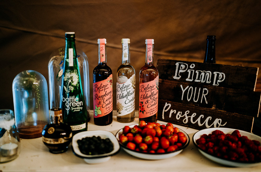 Pimp Your Prosecco Bar Drinks Individual Tipi Wedding Bridgwood Wedding Photography
