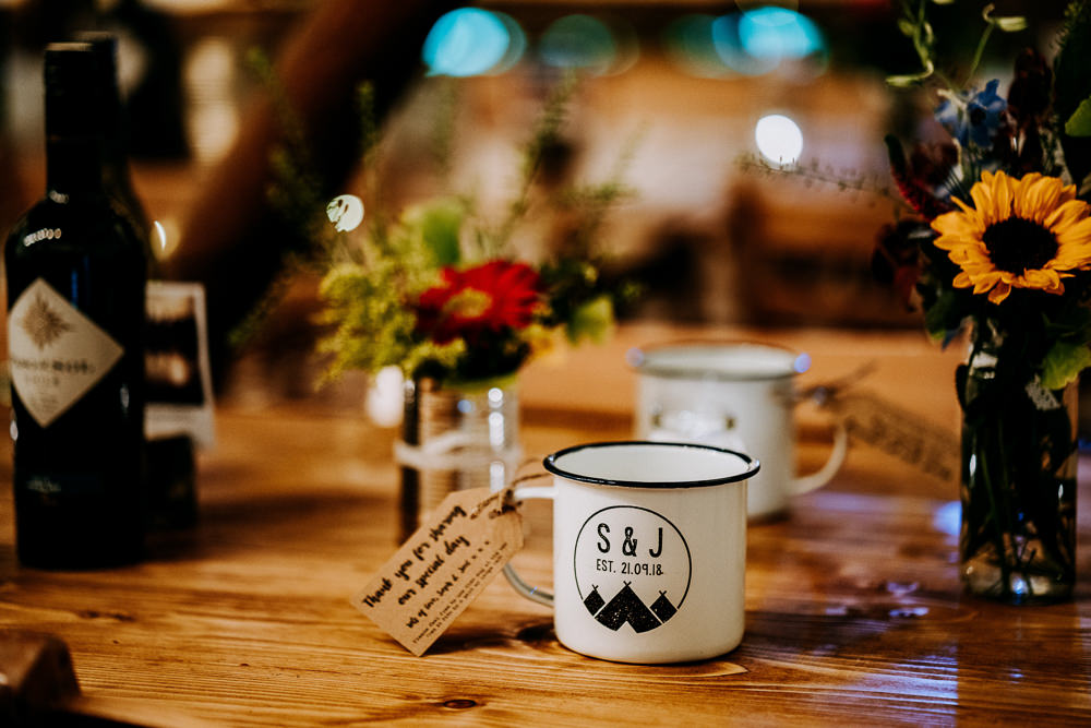 Mug Favours Individual Tipi Wedding Bridgwood Wedding Photography