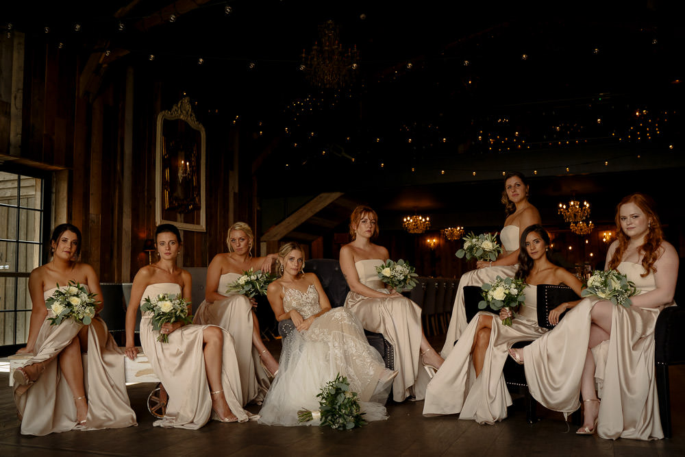 Bridesmaid Bridesmaids Dress Dresses Champagne Industrial Barn Wedding Toast Of Leeds