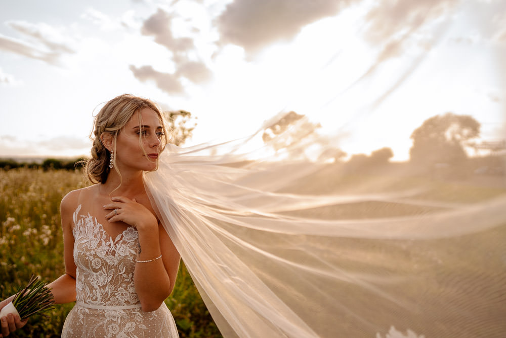 Bride Bridal Veil Industrial Barn Wedding Toast Of Leeds