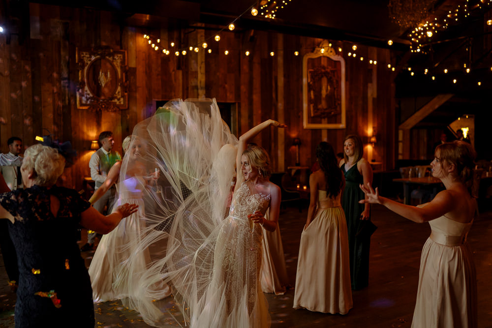 BHLDN Dress Gown Bride Bridal Tulle Lace Train Industrial Barn Wedding Toast Of Leeds