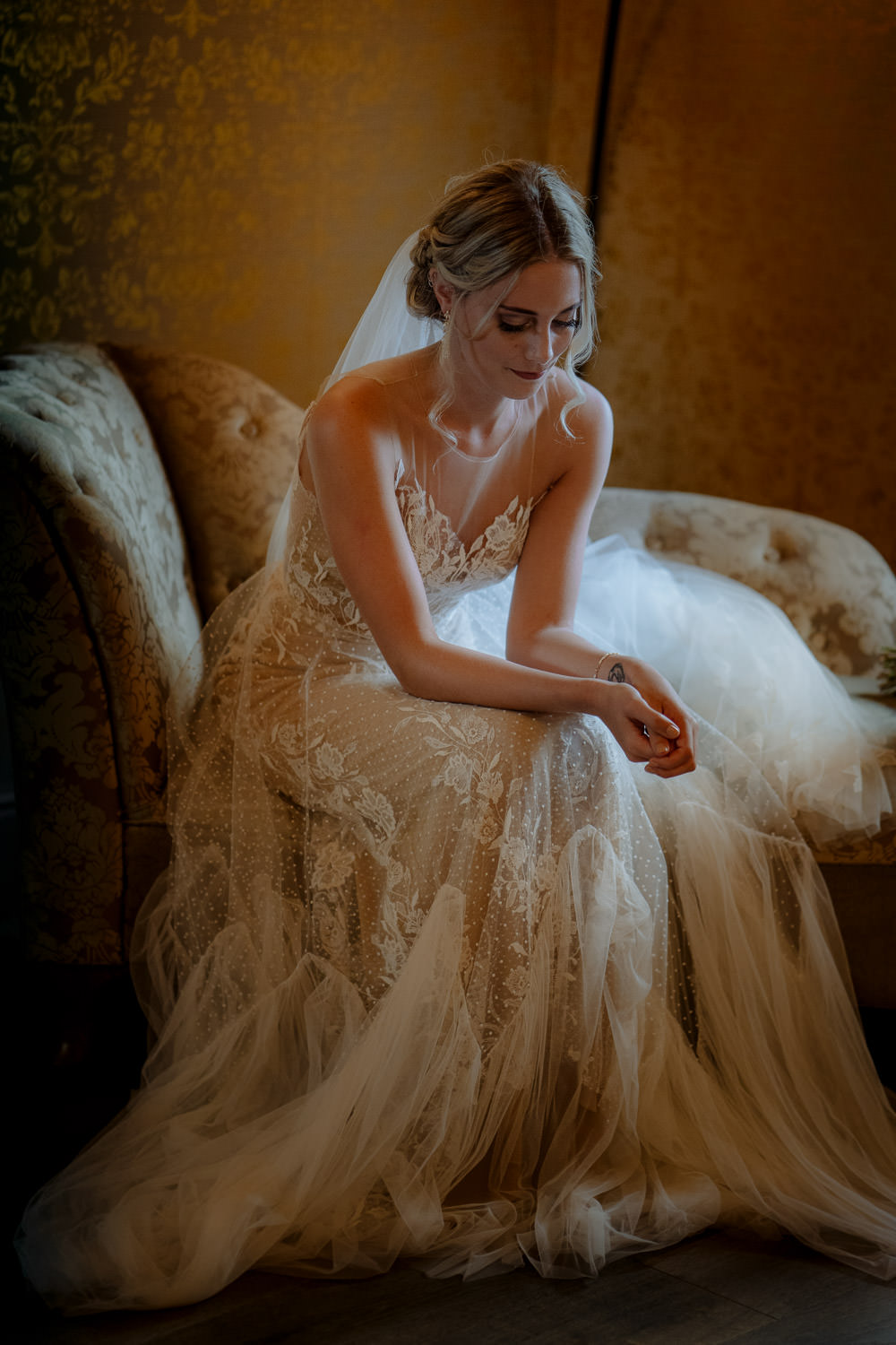 BHLDN Dress Gown Bride Bridal Tulle Lace Train Industrial Barn Wedding Toast Of Leeds