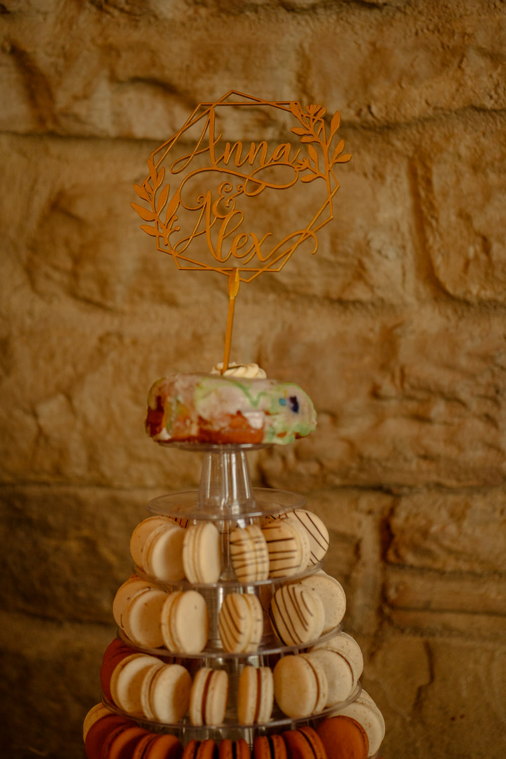 Macaron Tower Cake Topper Industrial Barn Wedding Toast Of Leeds