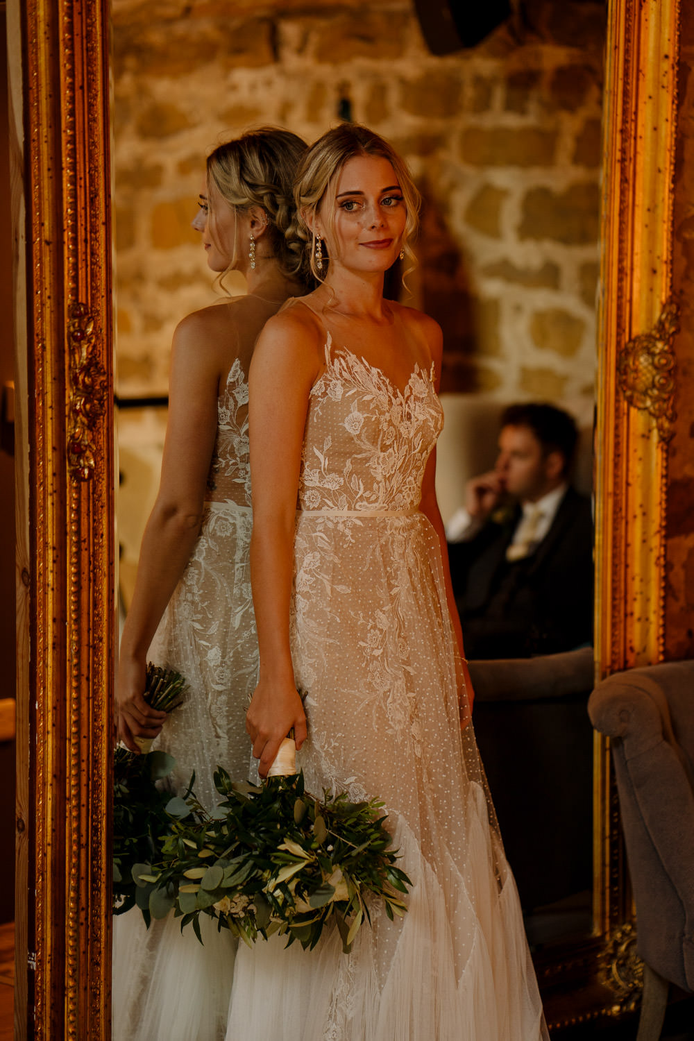 BHLDN Dress Gown Bride Bridal Tulle Lace Train Industrial Barn Wedding Toast Of Leeds