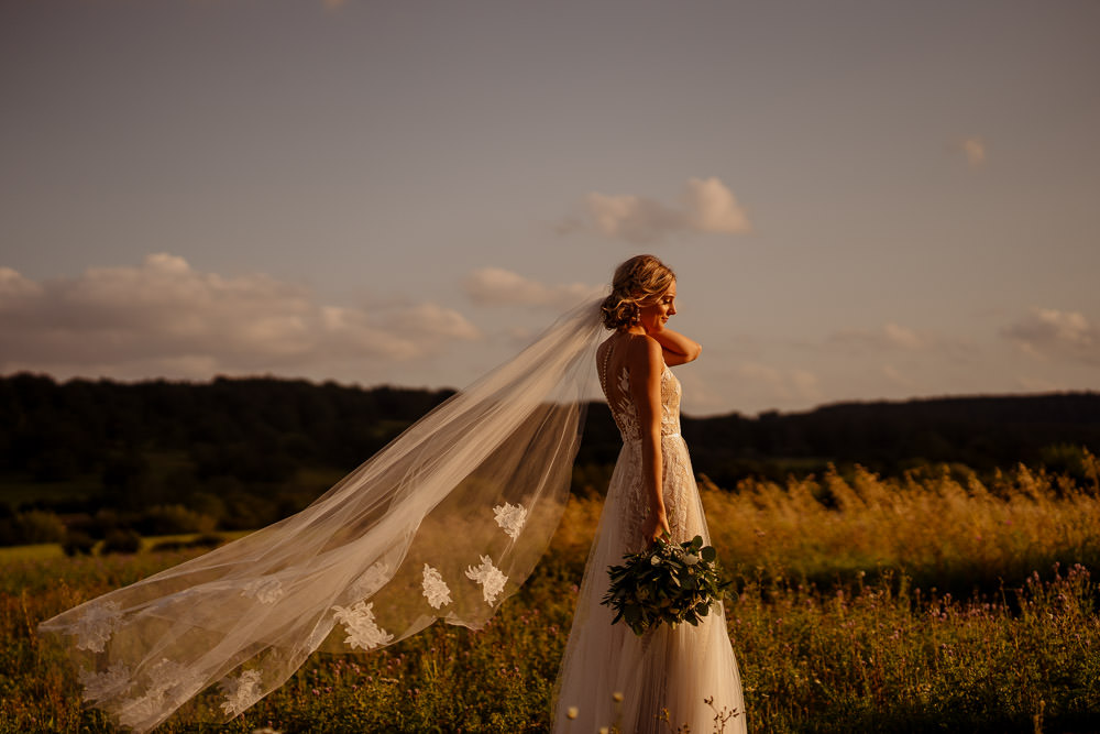 BHLDN Dress Gown Bride Bridal Tulle Lace Train Veil Industrial Barn Wedding Toast Of Leeds