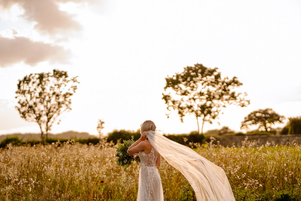 BHLDN Dress Gown Bride Bridal Tulle Lace Train Veil Industrial Barn Wedding Toast Of Leeds