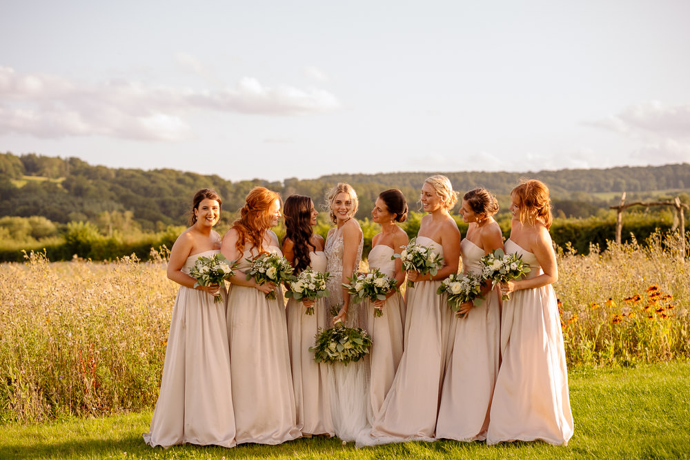 Bridesmaid Bridesmaids Dress Dresses Champagne Industrial Barn Wedding Toast Of Leeds