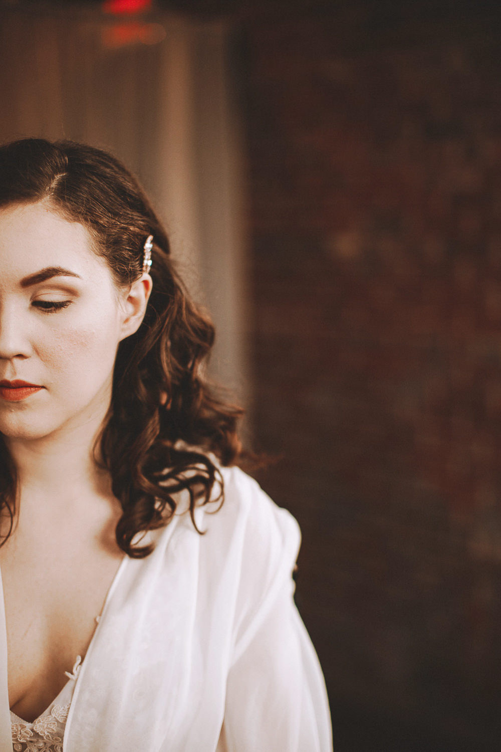 Bride Bridal Make Up Industrial Distillery Wedding Nessa K Photography