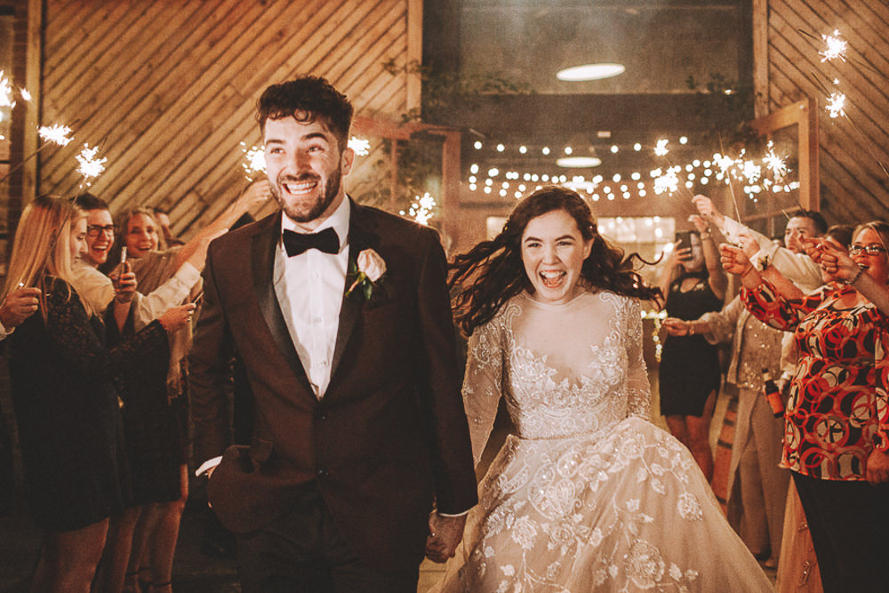 Sparklers Sparkler Exit Send Off Industrial Distillery Wedding Nessa K Photography