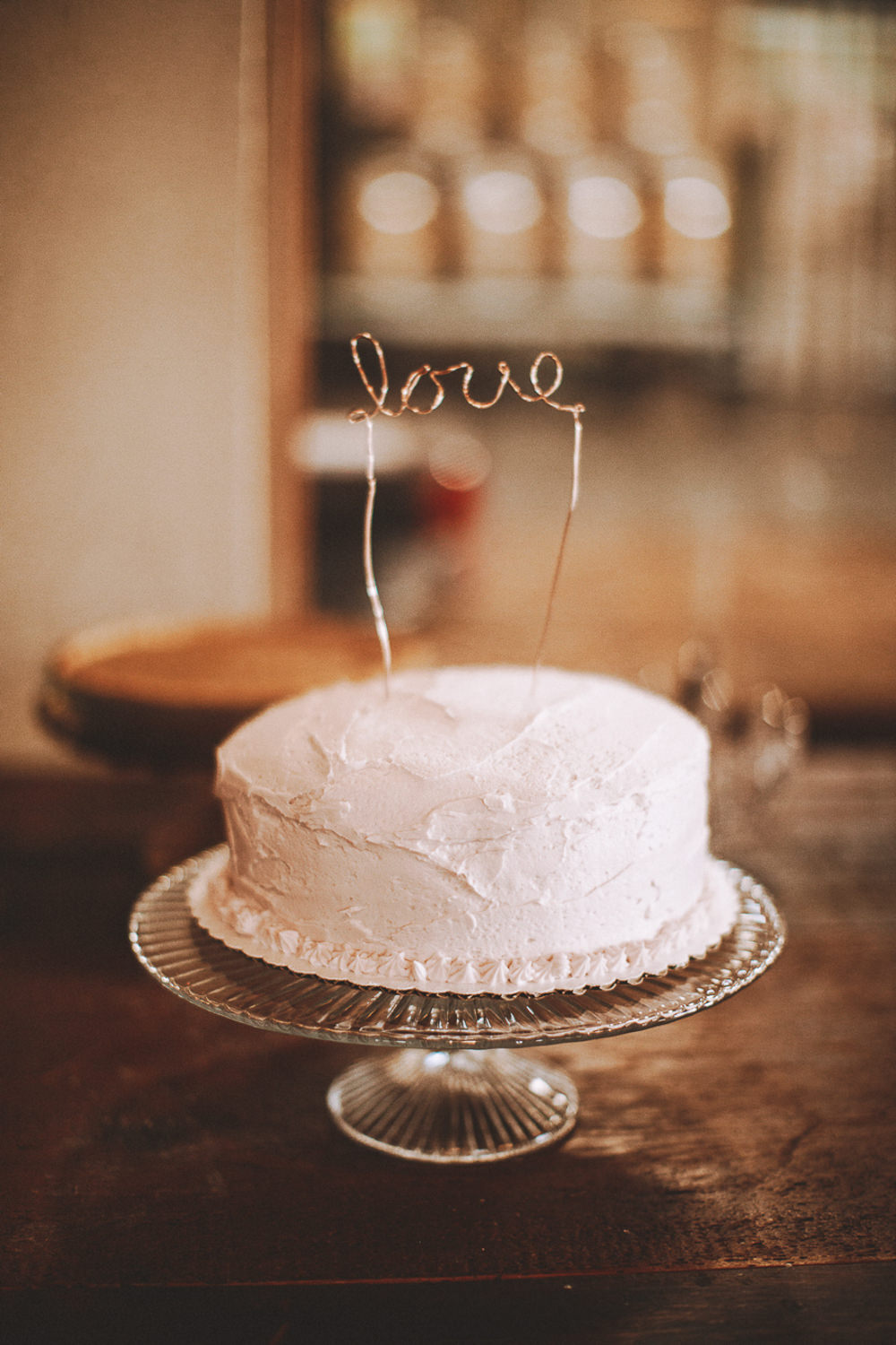 Buttercream Cake Wire Art Love Topper Industrial Distillery Wedding Nessa K Photography